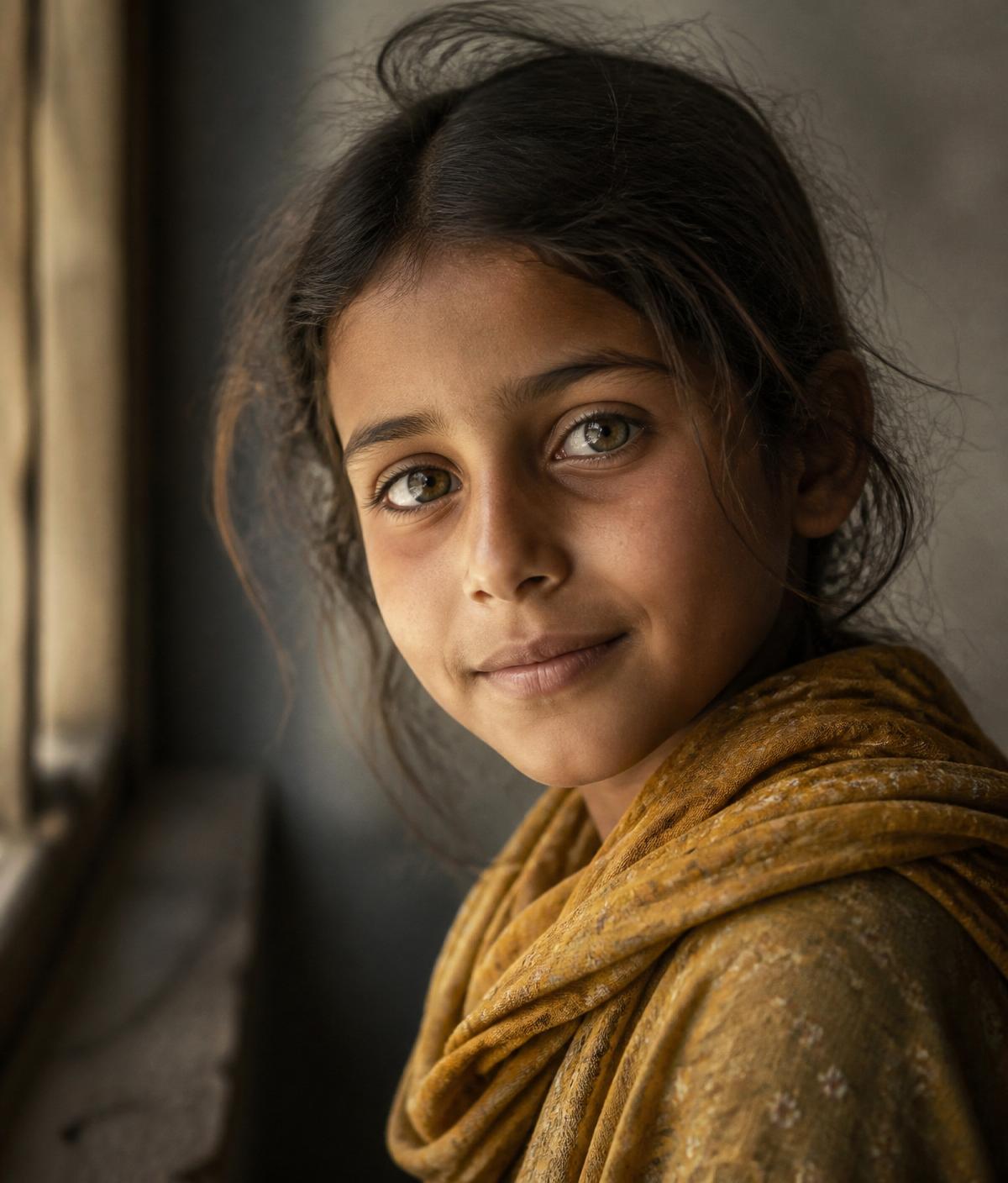 Portrait of Amira, looking gently toward the camera.